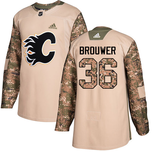 Adidas Flames #36 Troy Brouwer Camo Authentic Veterans Day Stitched NHL Jersey